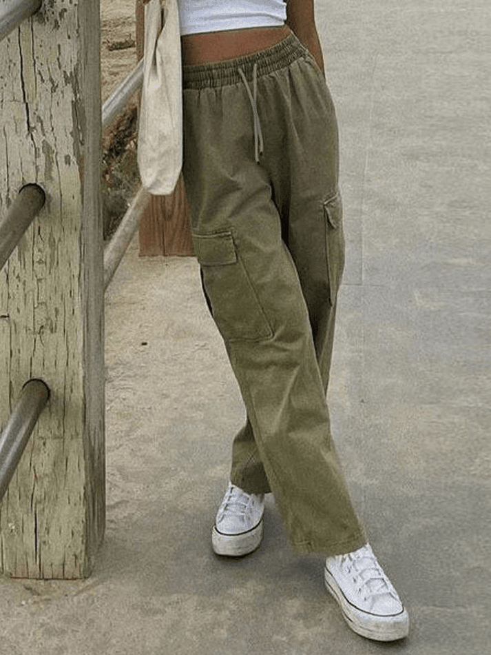 Ddbos - Washed Pocket Straight Leg Pants