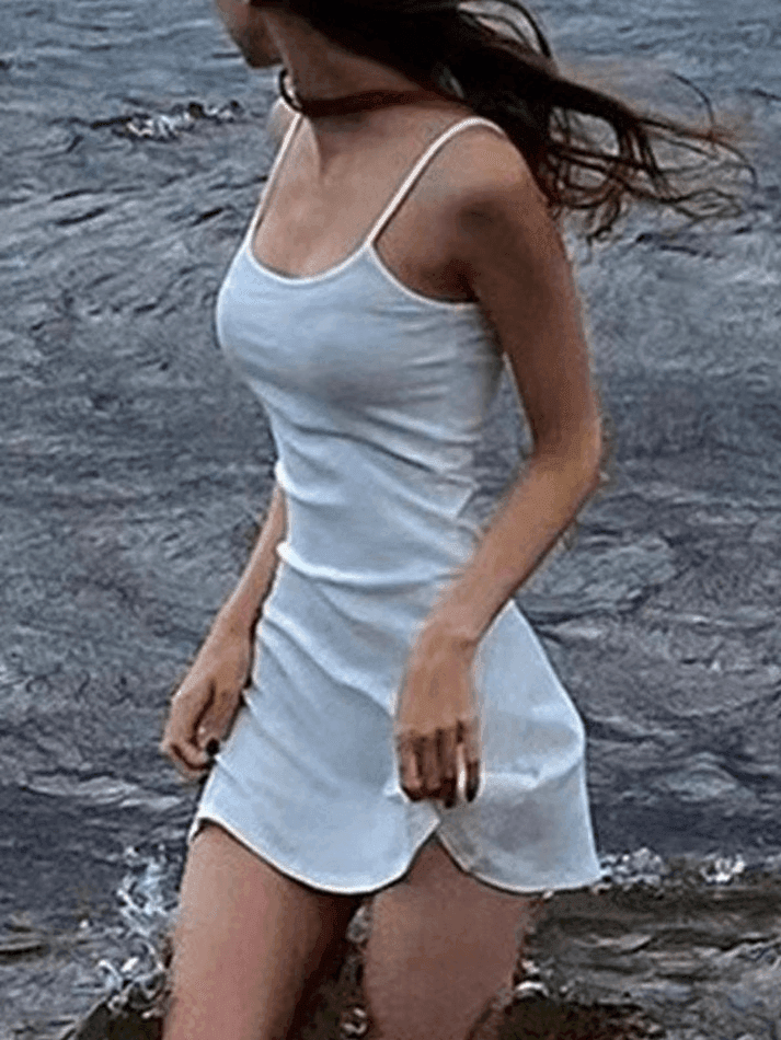 Ddbos - White Summer Beach Mini Dress