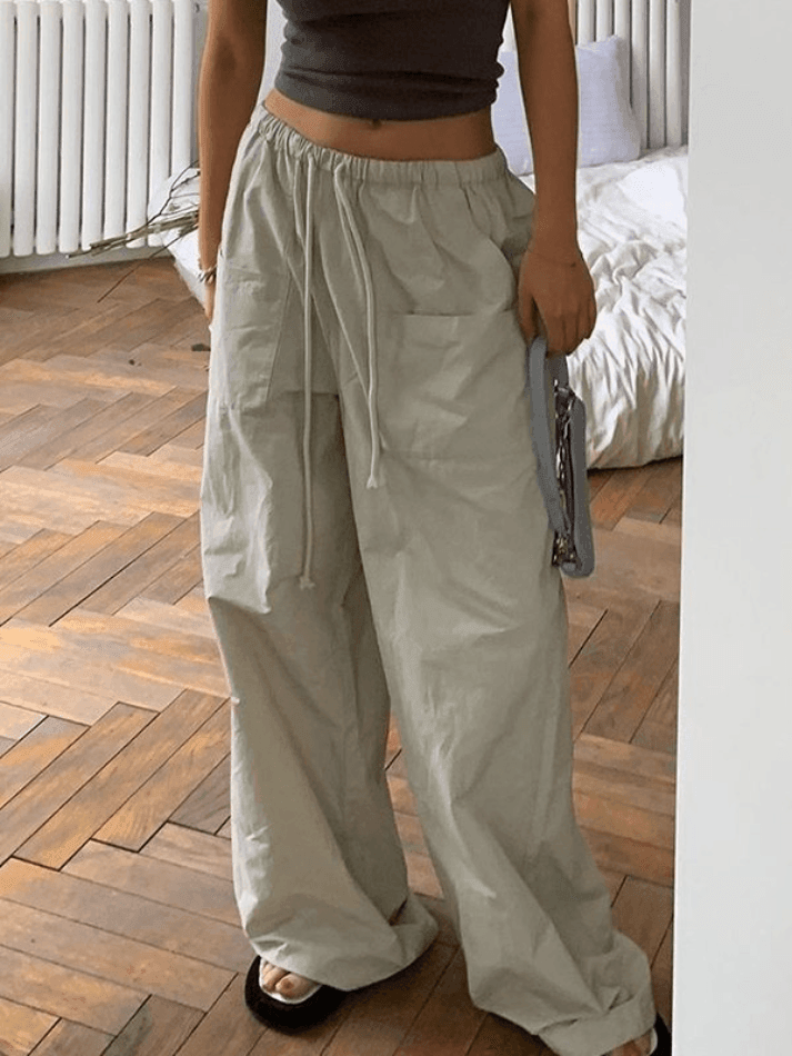 Ddbos - Y2K Baggy Parachute Cargo Pants