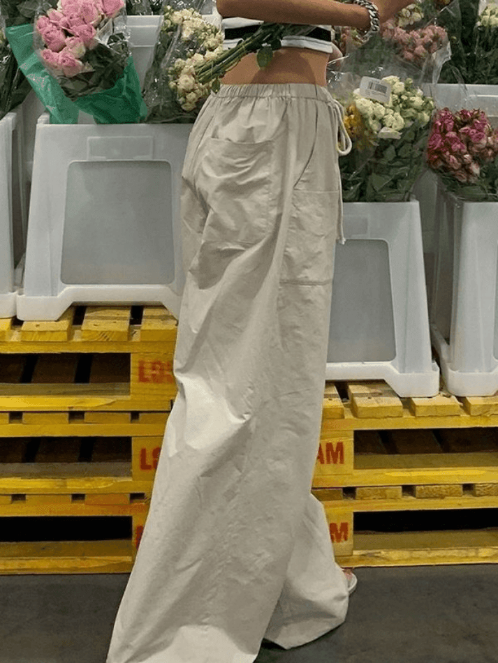 Ddbos - Y2K Baggy Parachute Cargo Pants