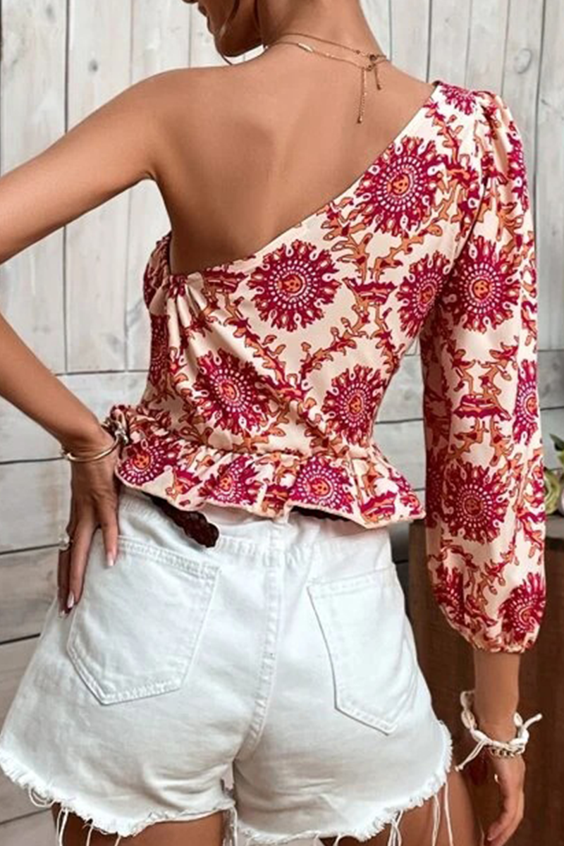 Ddbos - Vacation Print Flounce Tops