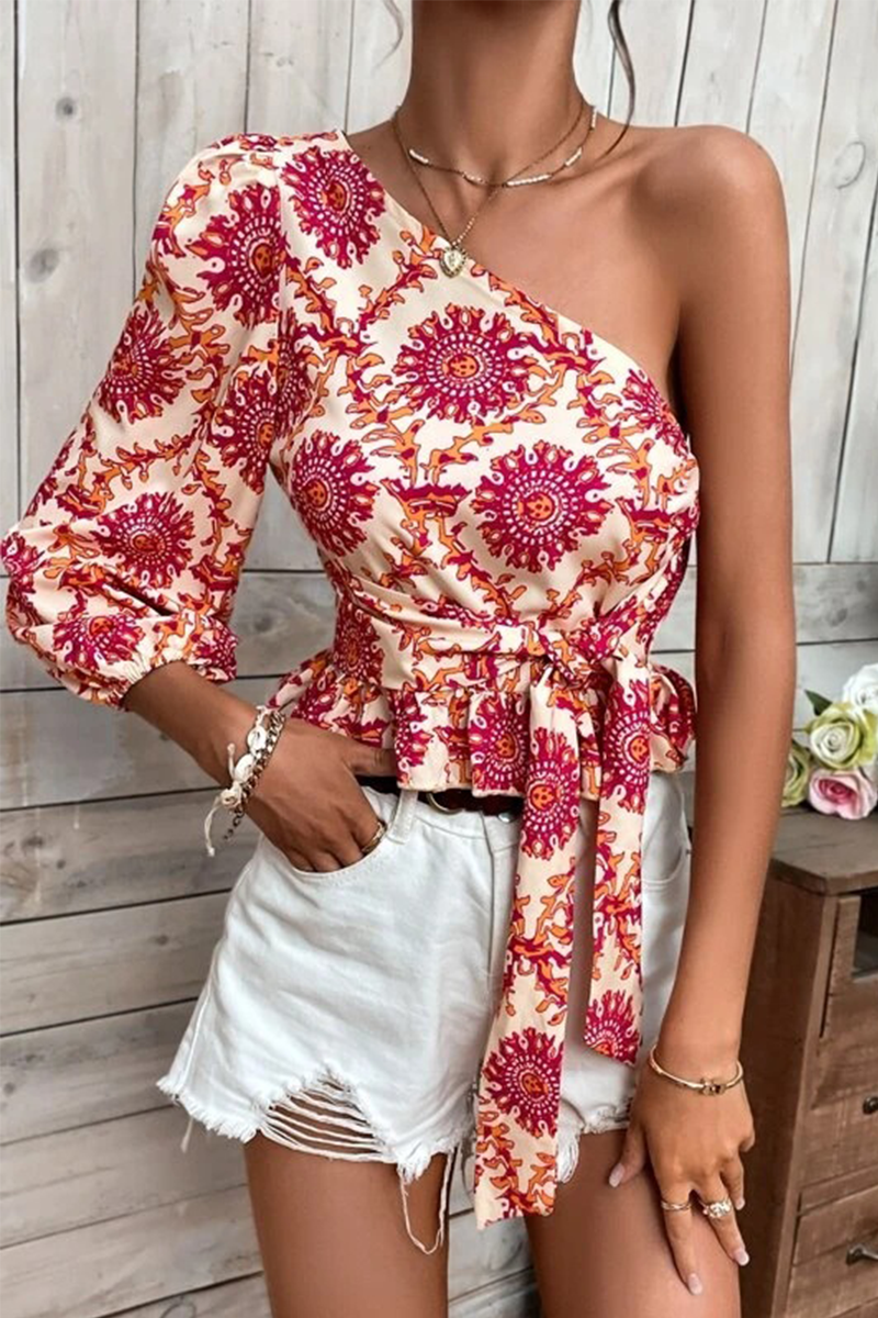 Ddbos - Vacation Print Flounce Tops