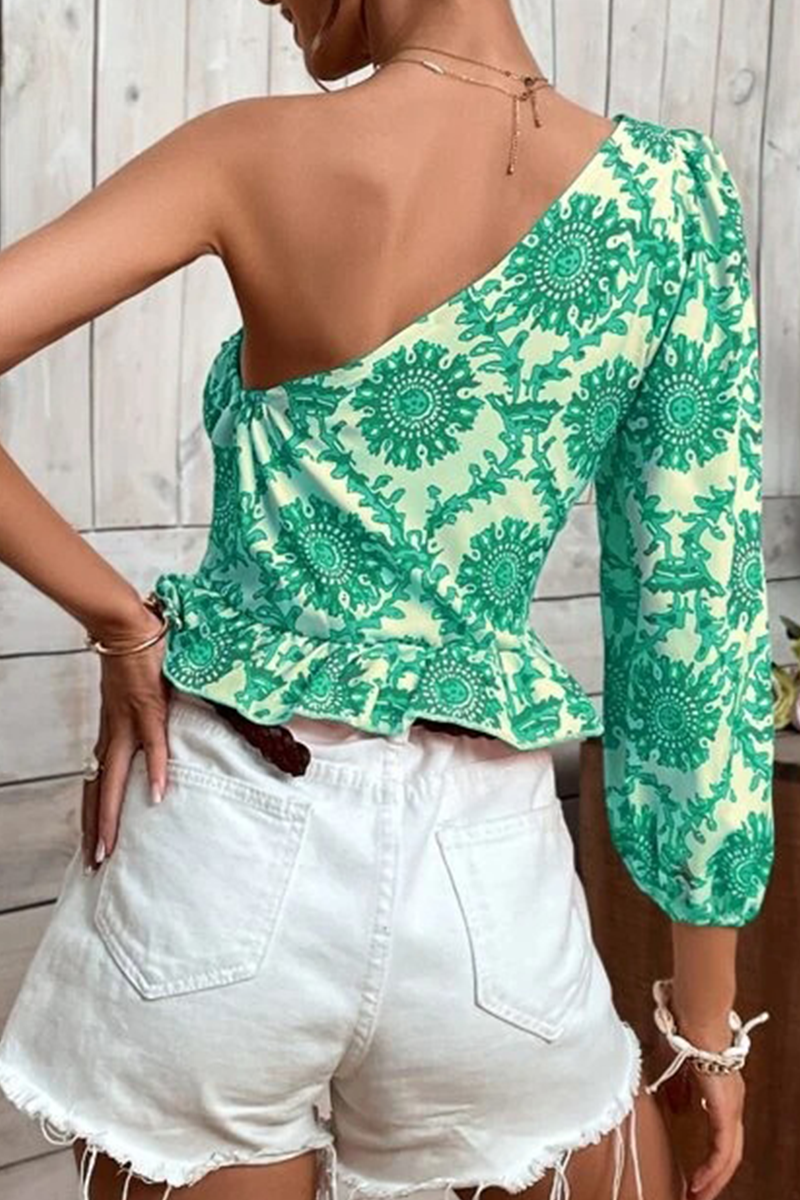 Ddbos - Vacation Print Flounce Tops