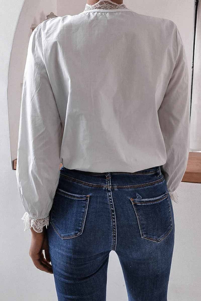 Ddbos - Florcoo Long Sleeve Flared Sleeve Solid Color Shirt Tops