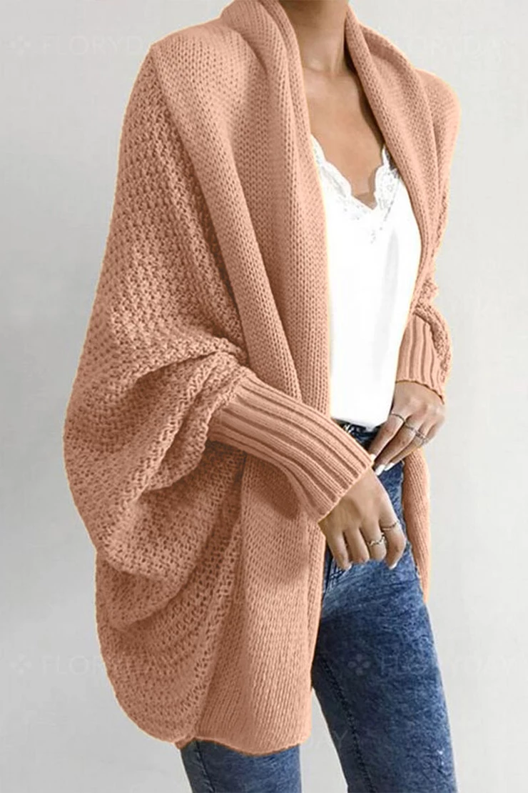 Ddbos - Florcoo Batwing Sleeve Sweater Cardigan (4 Colors)