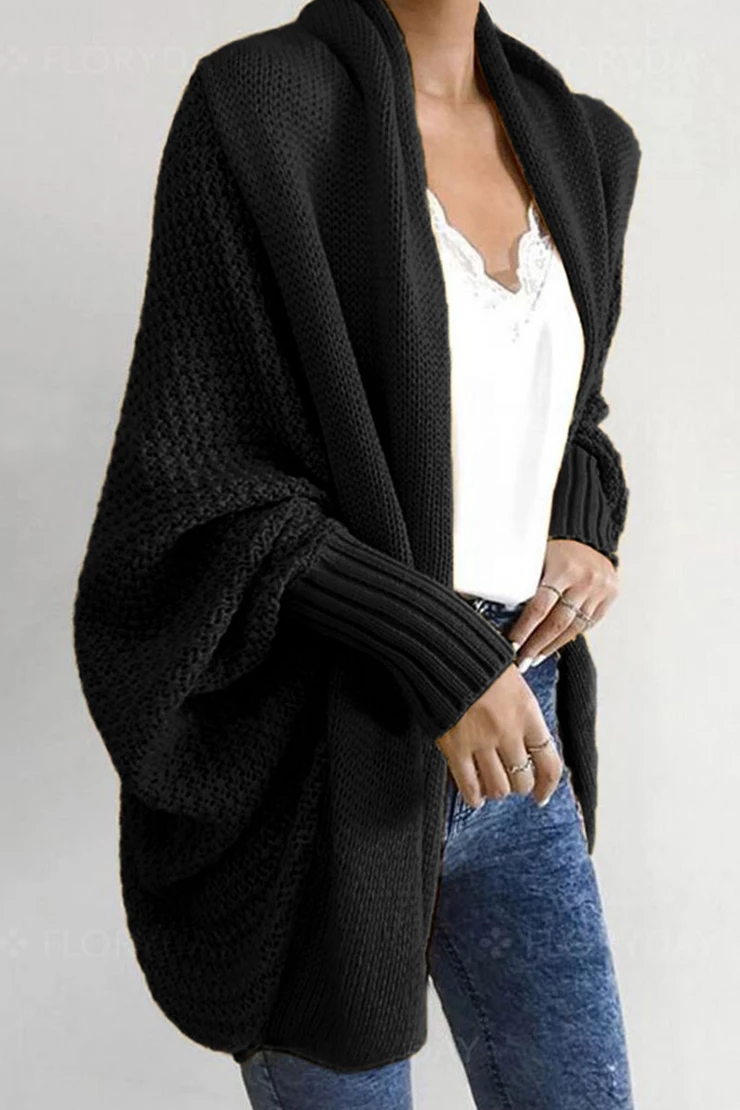 Ddbos - Florcoo Batwing Sleeve Sweater Cardigan (4 Colors)